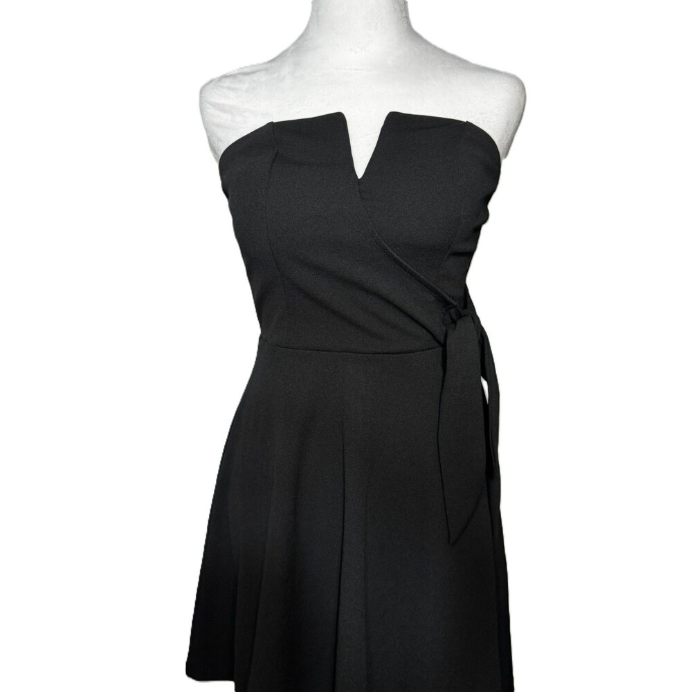 NWT Black Strapless Mini Dress Women Size S Romantic Party Date Night Chic